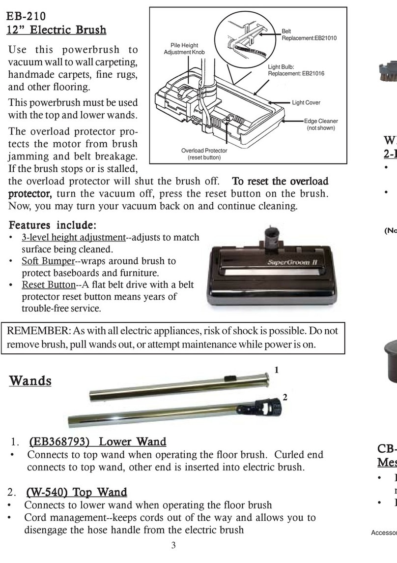 VacuMaid EB-210 SuperGroom II Model manual