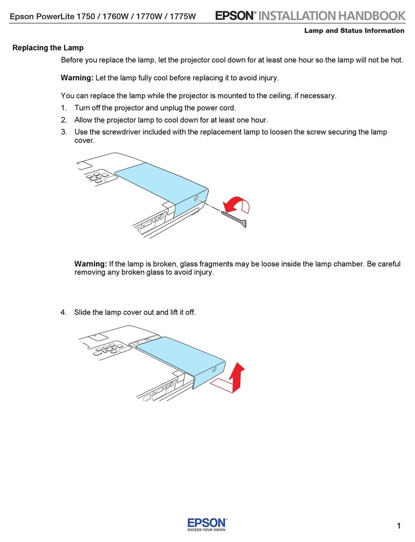 Epson PowerLite 1750 Installation handbook