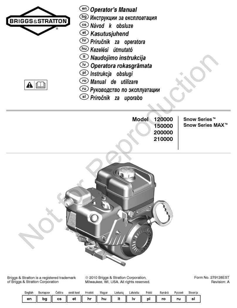Briggs & Stratton 150000 HORIZONTAL SERIES User manual