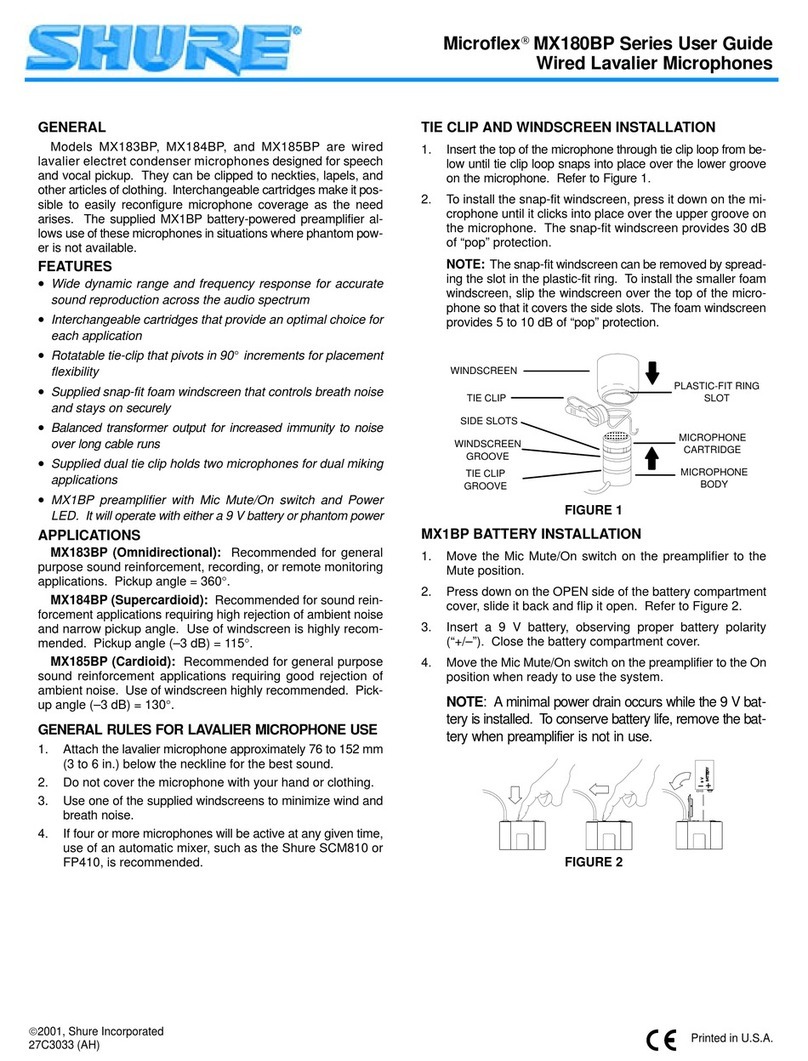 Shure MX183BP User manual