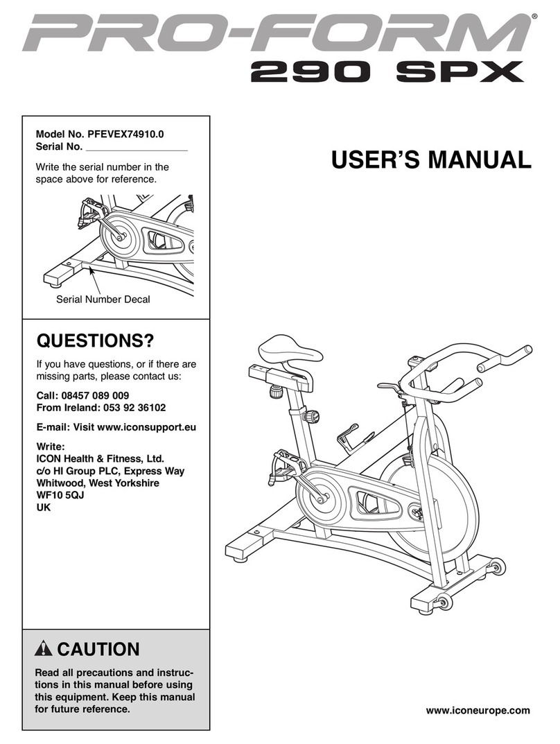 Pro-Form 290 SPX PFEVEX74910.0 user manual