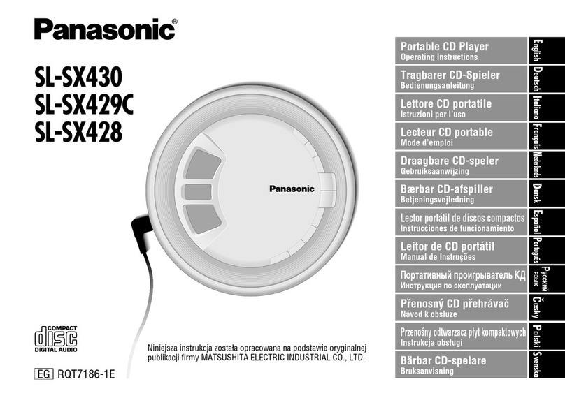Panasonic SLSX430 - PORTABLE CD PLAYER operating instructions