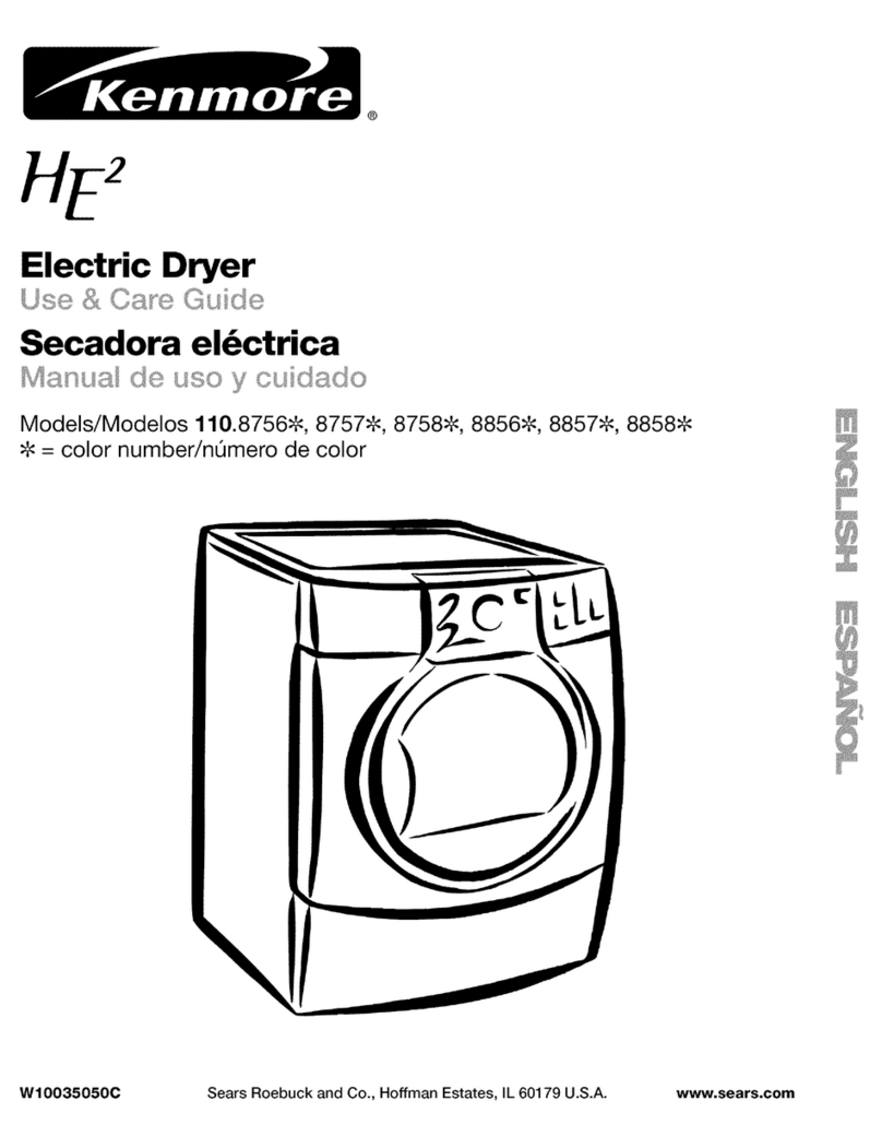 Kenmore 110.8756 Series Use and care guide