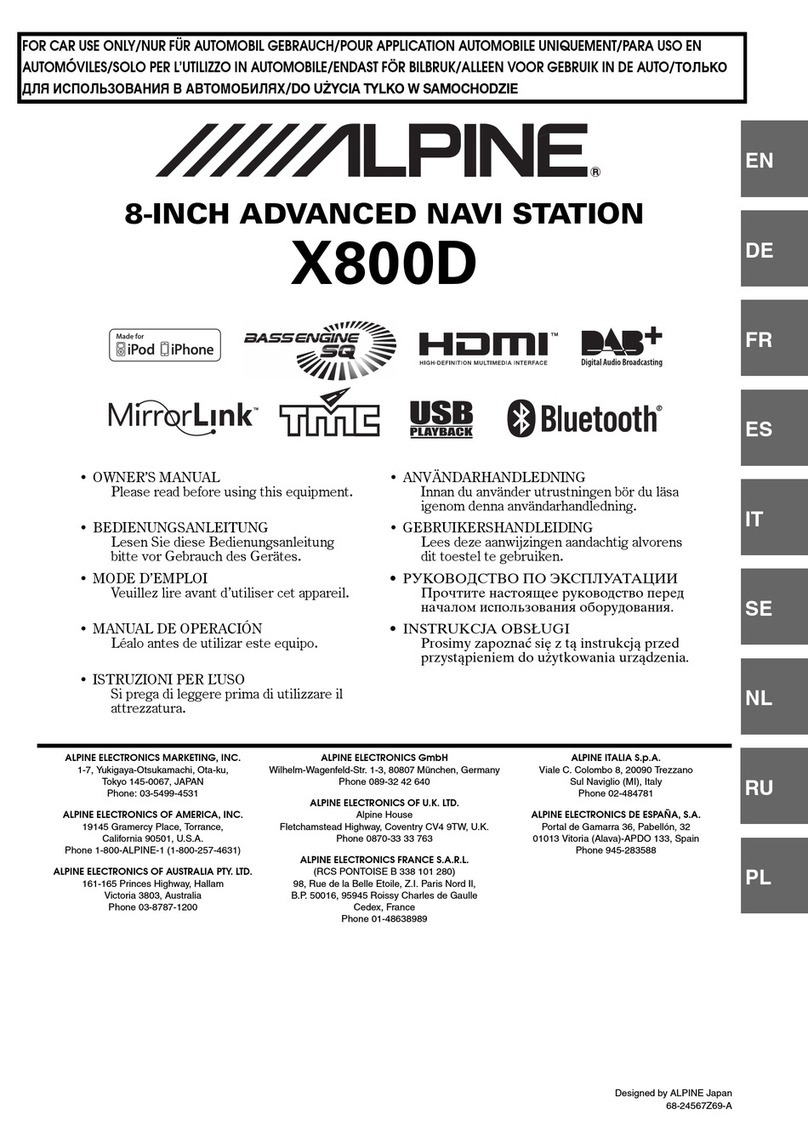 Alpine X800D User manual