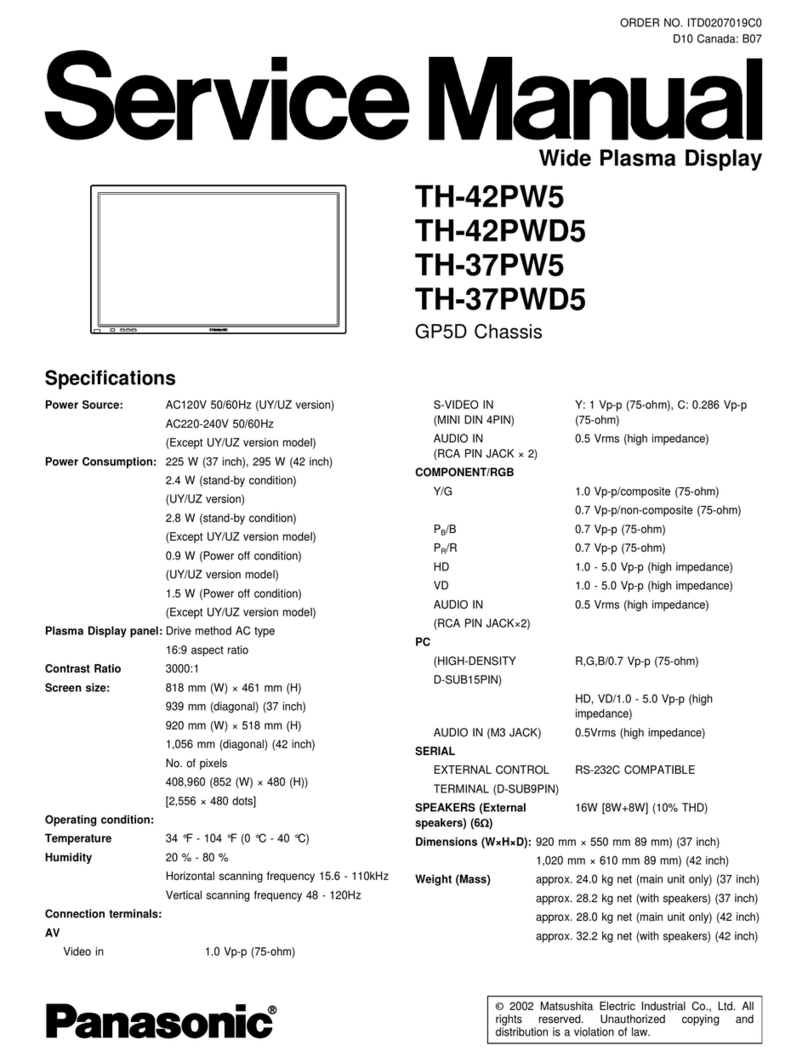 Panasonic TH-42PW5 User manual Panasonic TH-42PW5 User manual