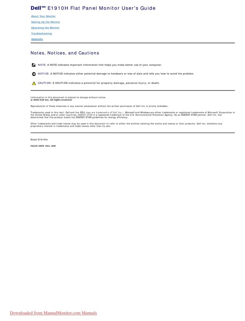 Dell E1910H - 19" LCD Monitor User manual