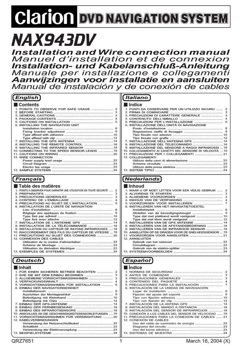Clarion NAX943DV User manual