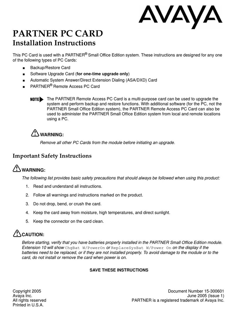 Avaya PARTNER Phone User manual
