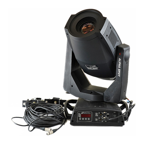 Claypaky ALPHA SPOT 575 C61065 instruction manual Claypaky ALPHA SPOT 575 C61065 instruction manual
