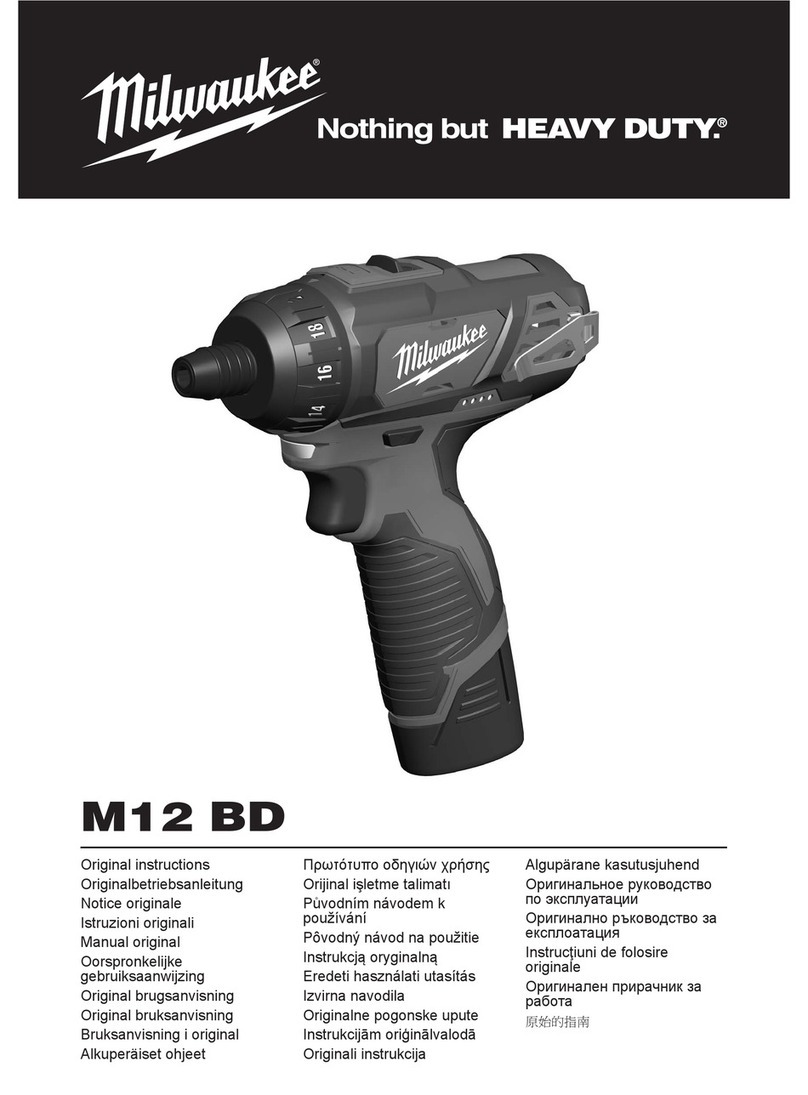 Milwaukee M 12 BD Original instructions Milwaukee M 12 BD Original instructions