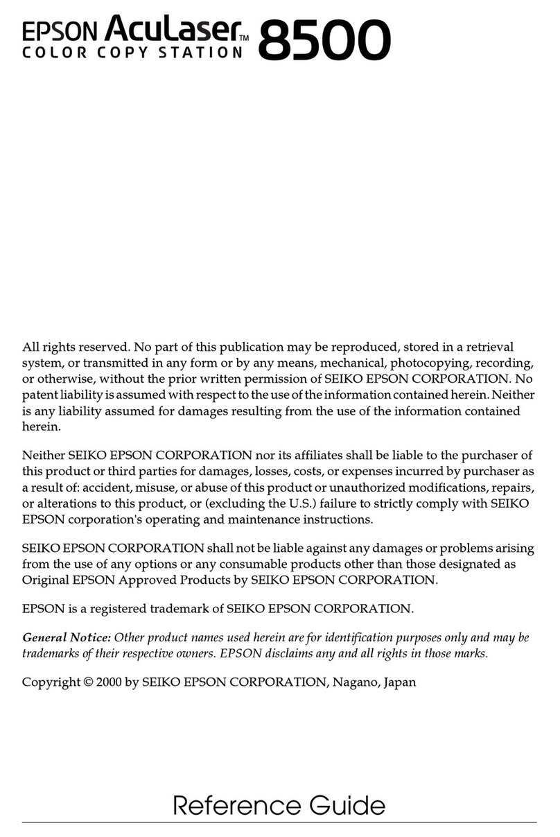 Epson Aculaser 8500 User manual