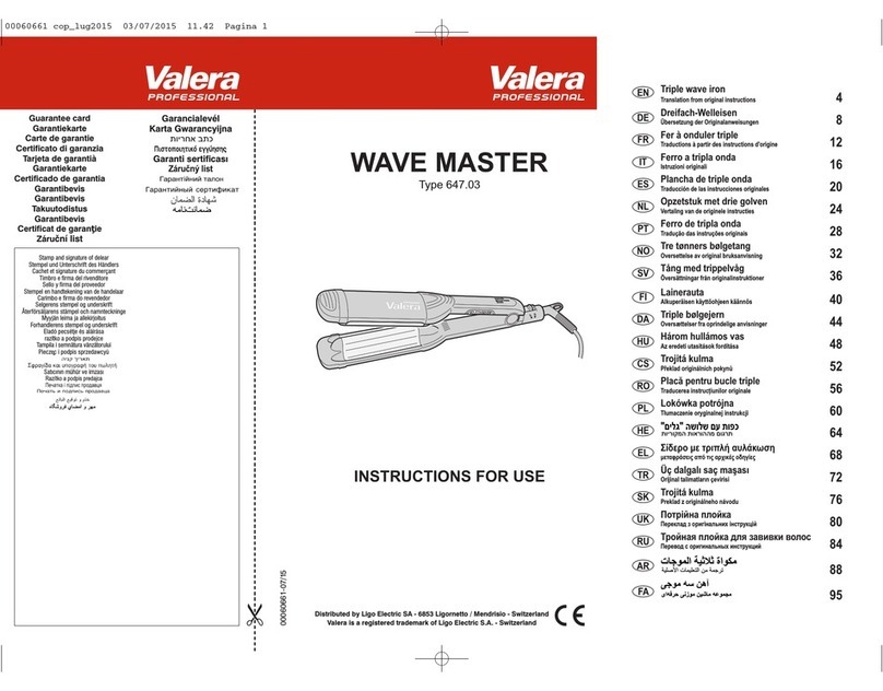 VALERA WAVE MASTER647.03 Instructions for use