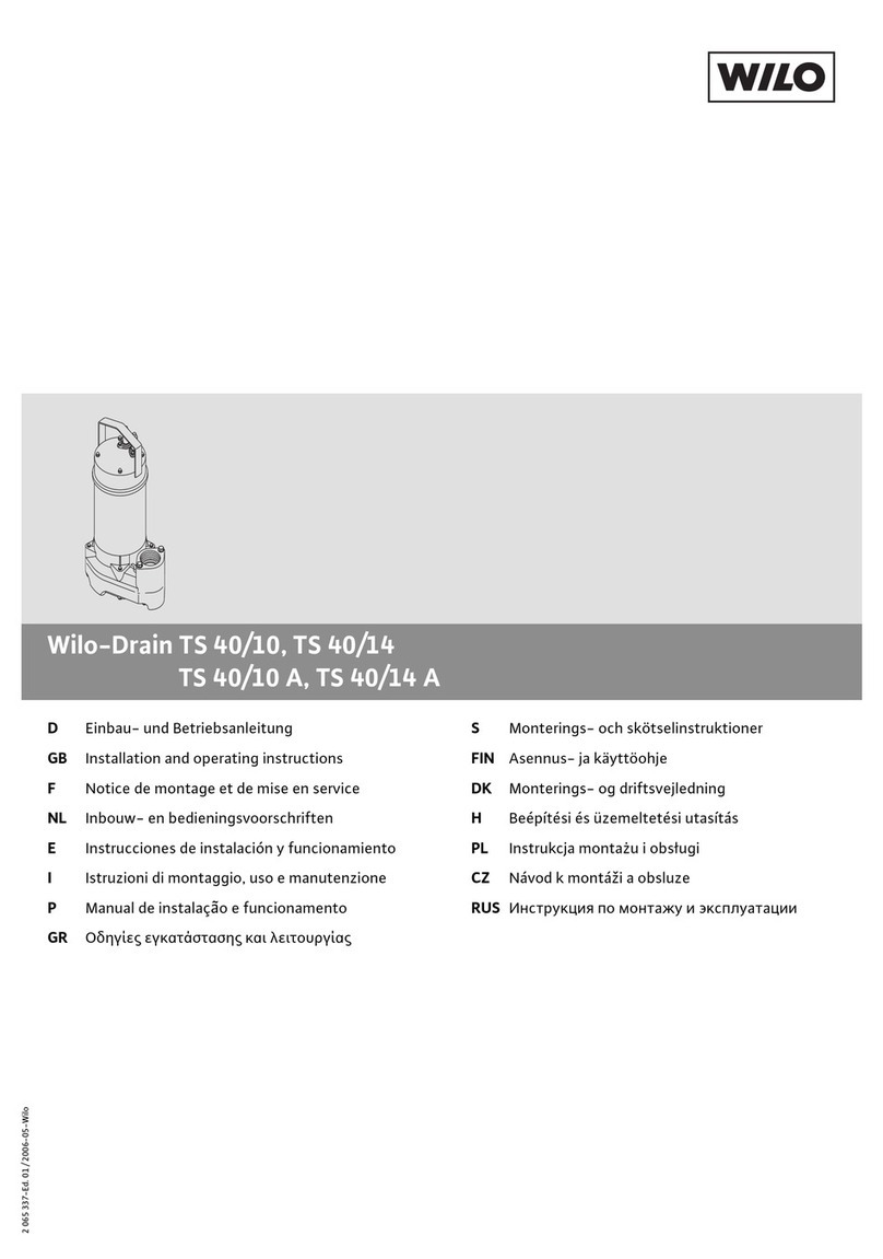 Wilo Wilo-Drain TS 40/10 Installation and operating instructions Wilo Wilo-Drain TS 40/10 Installation and operating instructions