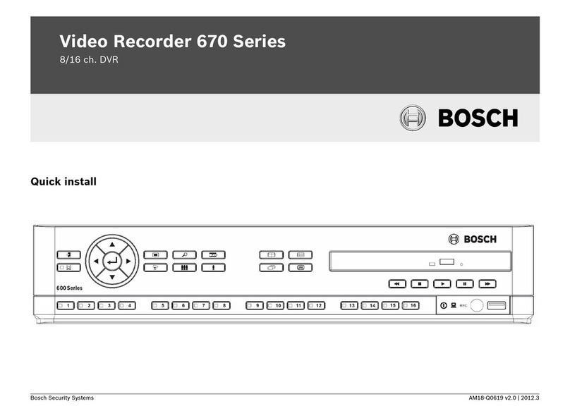 Bosch DVR 670 Series Quick install