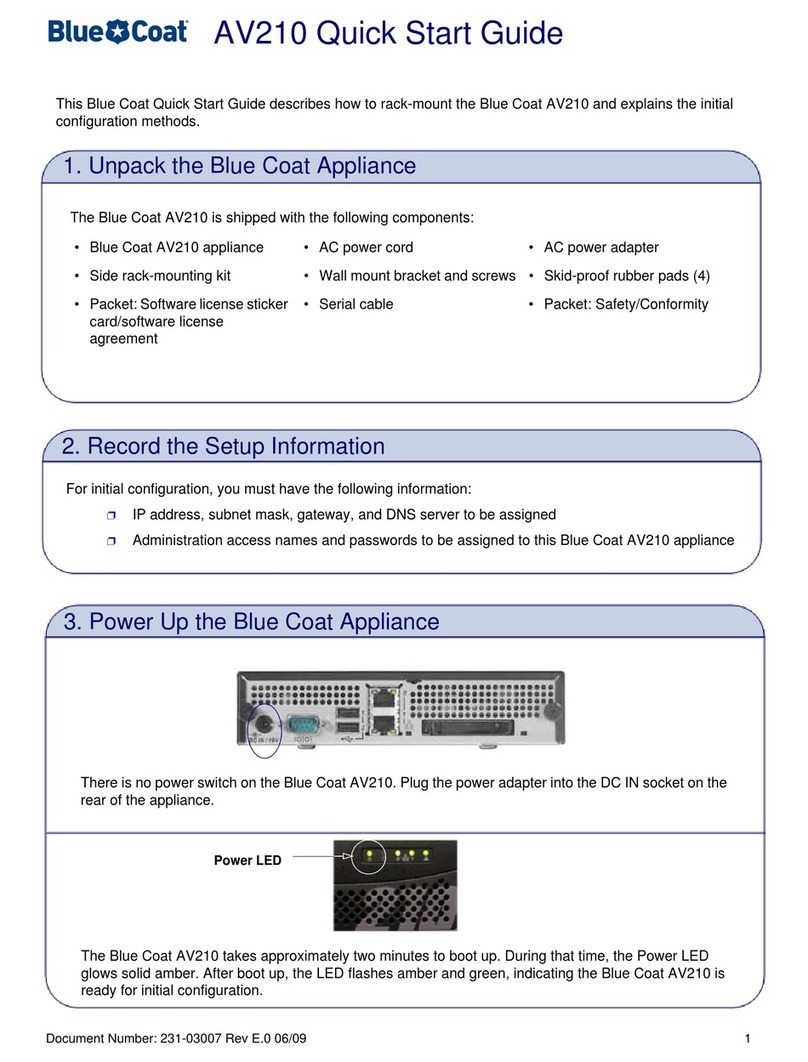 Blue Coat AV210 quick start guide