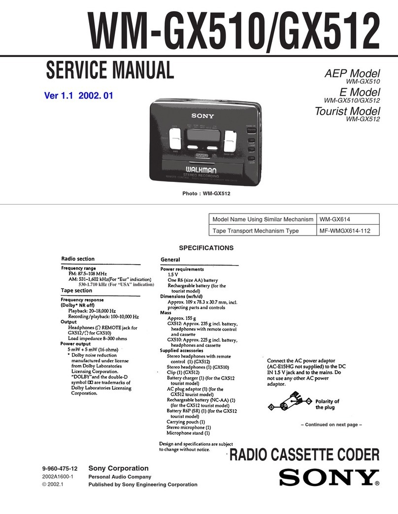 Sony WM-GX510 User manual