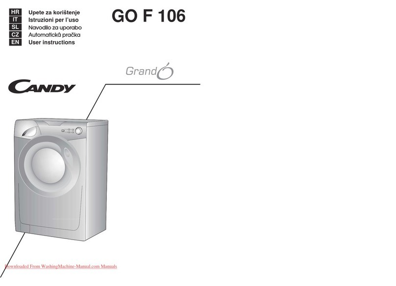 Candy go f 106 Installation instructions