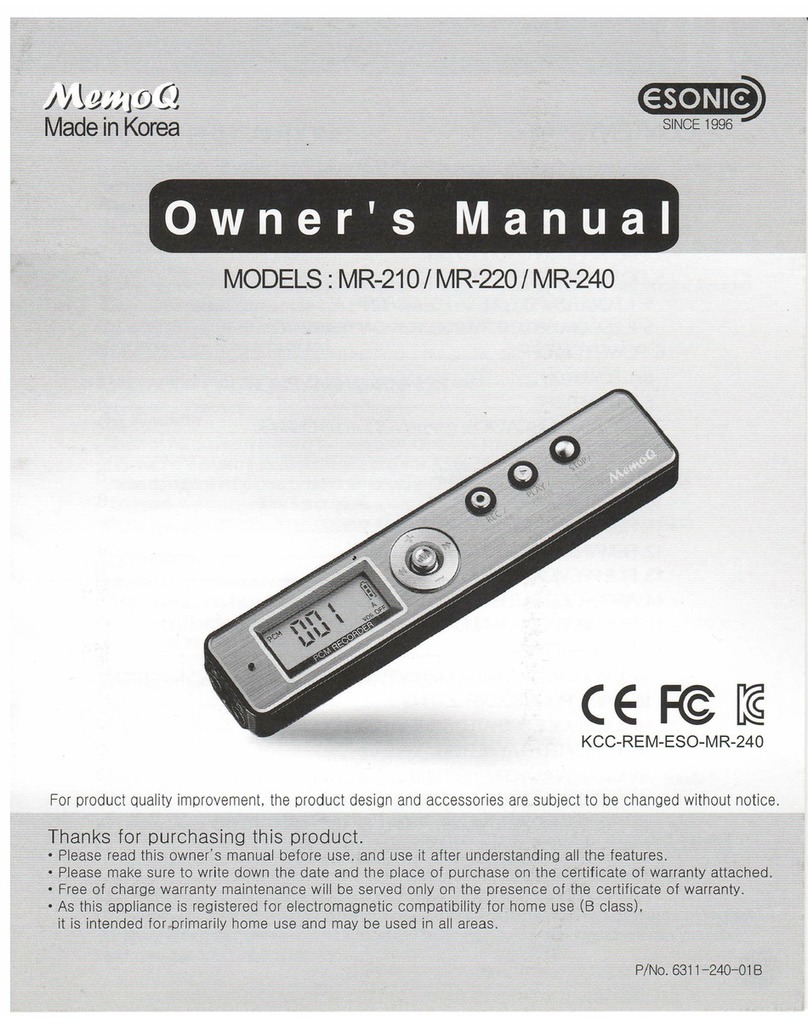 Memoq MR-210 User manual