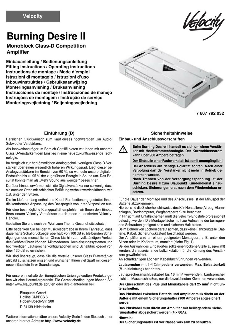 Velocity Burning Desire II User manual