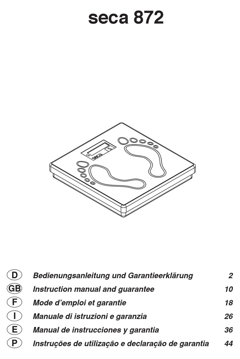 Seca 872 Instruction manual and guarantee