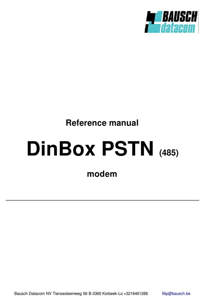 Bausch Datacom DinBox PSTN Reference manual