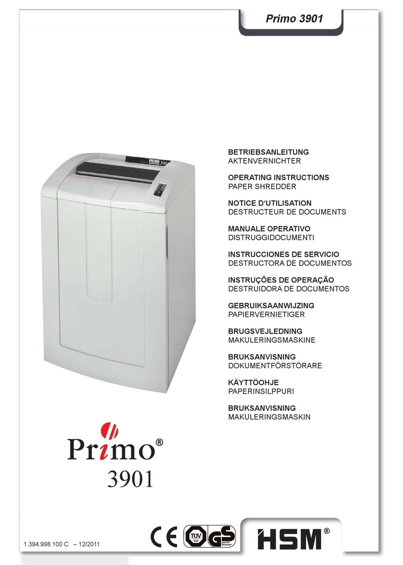 HSM Primo 3901 operating instructions