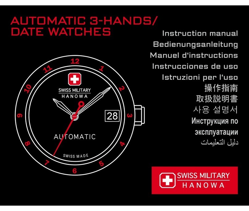 Swiss Military Hanowa Automatic 3-hands/date watches instruction manual