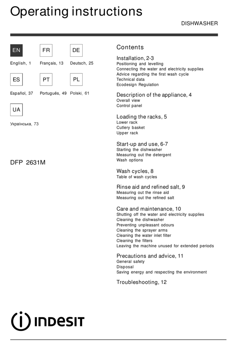 Indesit DFP2631M operating instructions