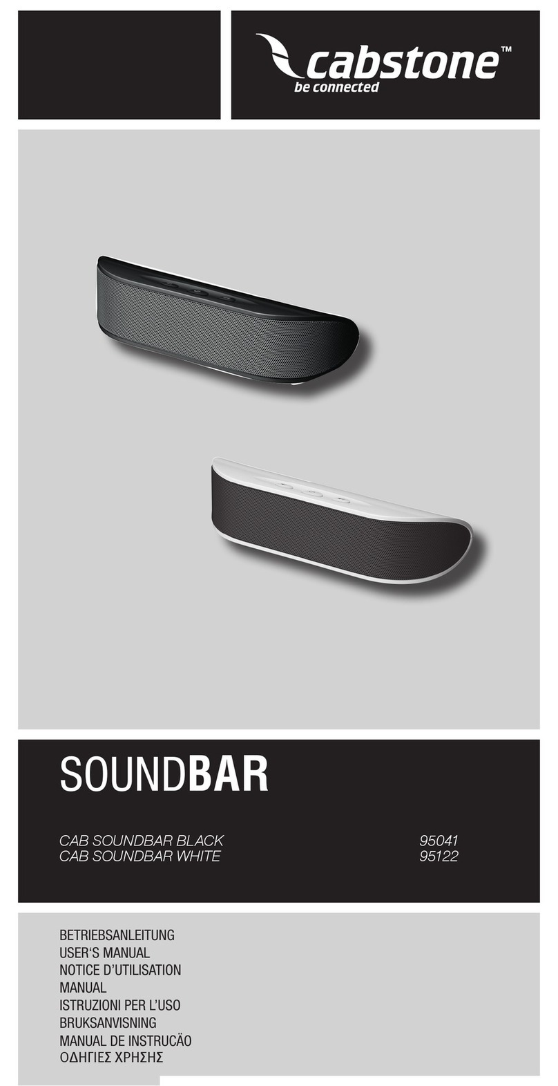 cabstone CAB SOUNDBAR BLACK 95041 user manual