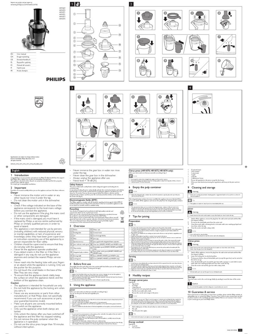 Philips HR1869 User manual
