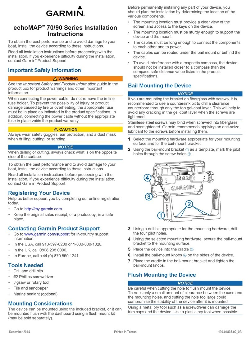 Garmin echoMAP 70 Series installation instructions