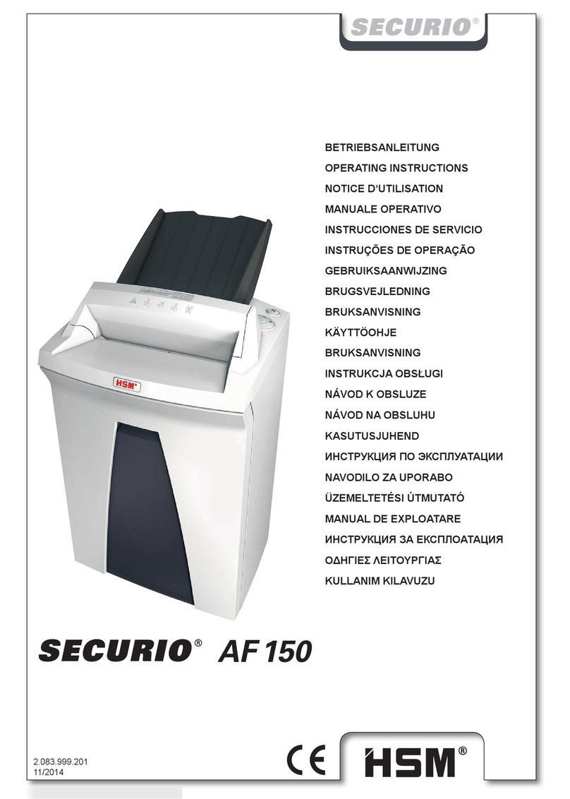 HSM securio AF150 operating instructions