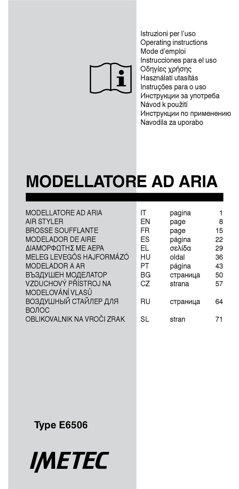 Imetec Type E6506 User manual