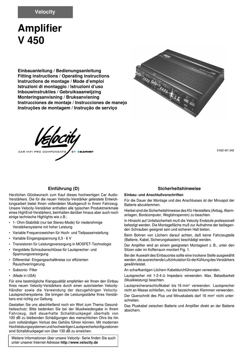 Velocity V450 User manual