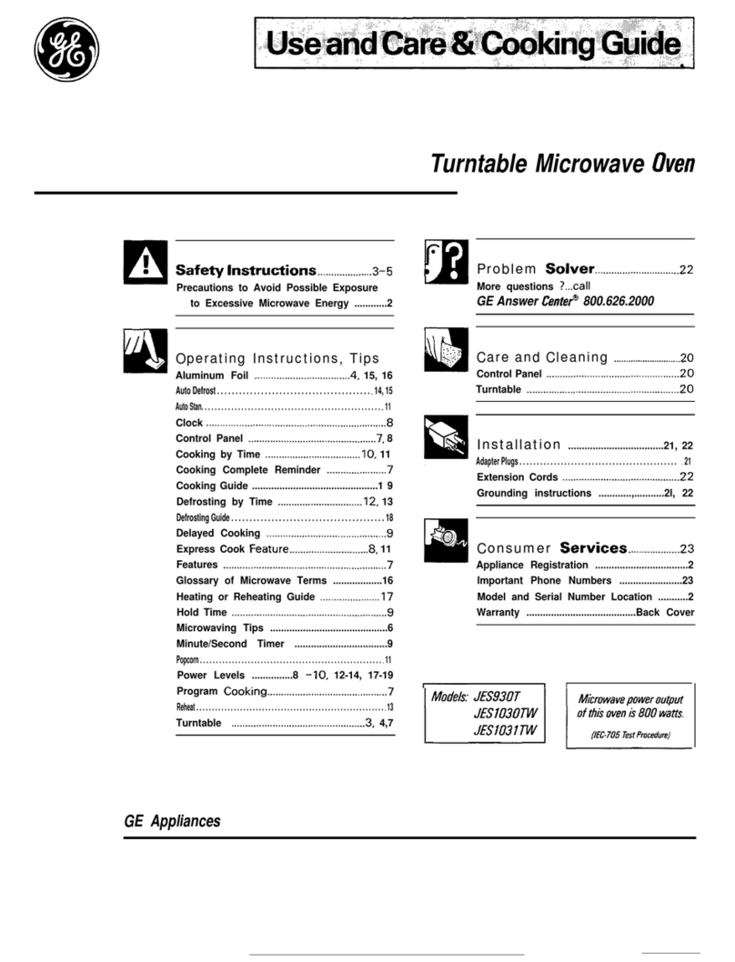 GE JES930T Use and care manual