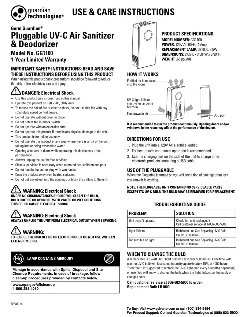 Guardian GG1100 Quick reference guide