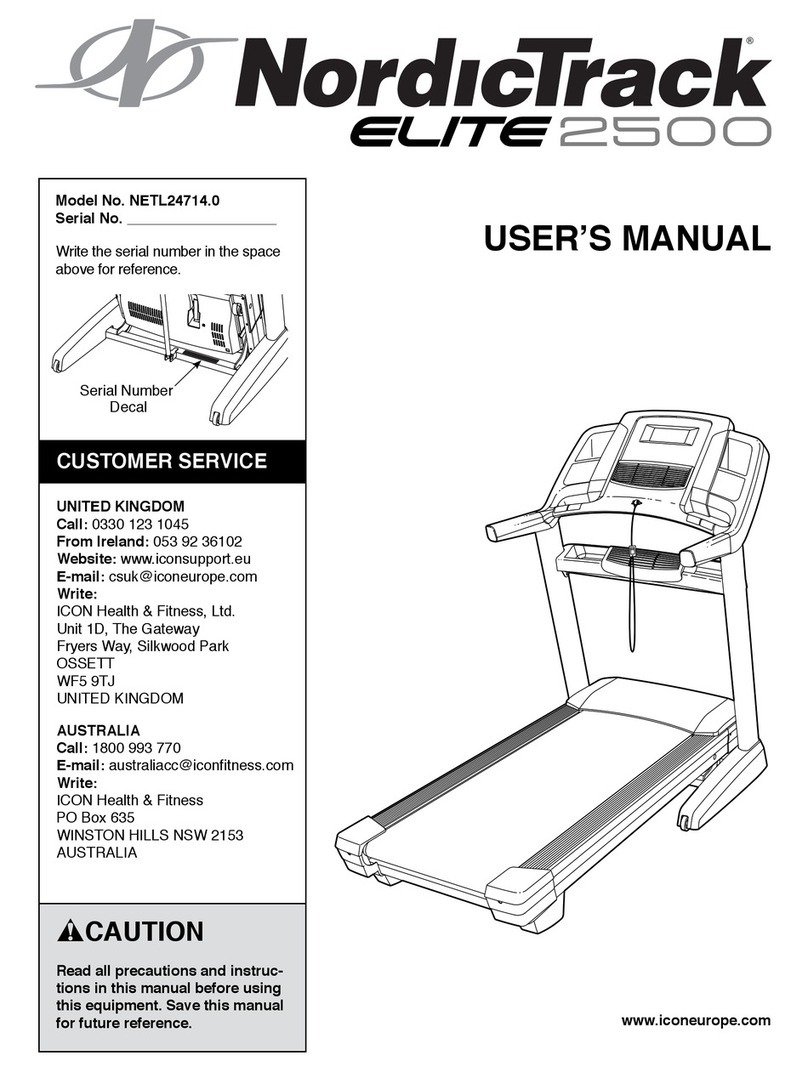 NordicTrack Elite 2500 User manual