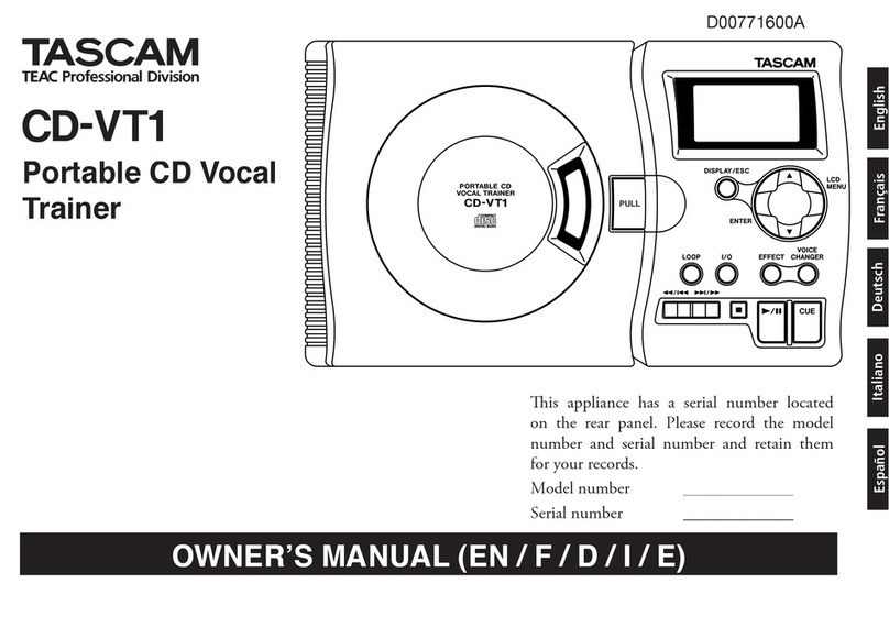 Tascam CD-VT1 User manual