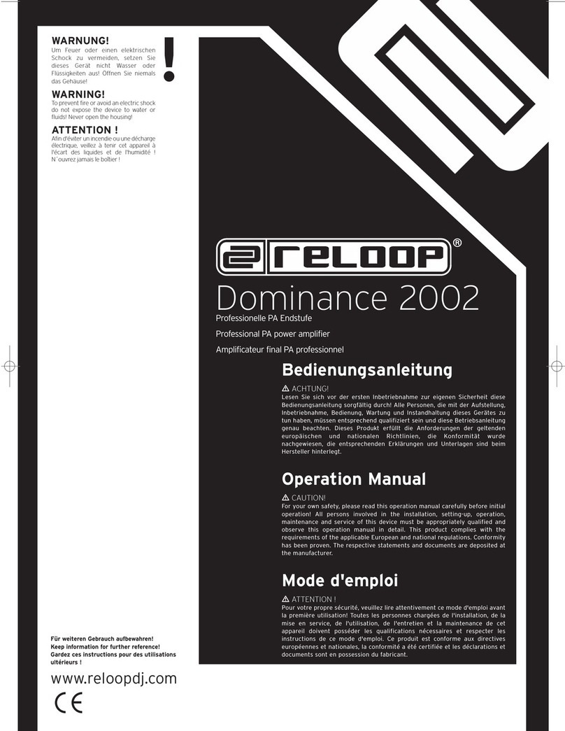 Reloop Dominance 2002 Operation manual