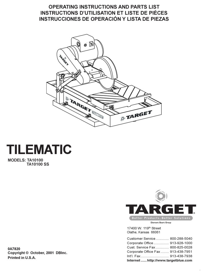 Target TILEMATIC TA10100 Operating instructions and parts list