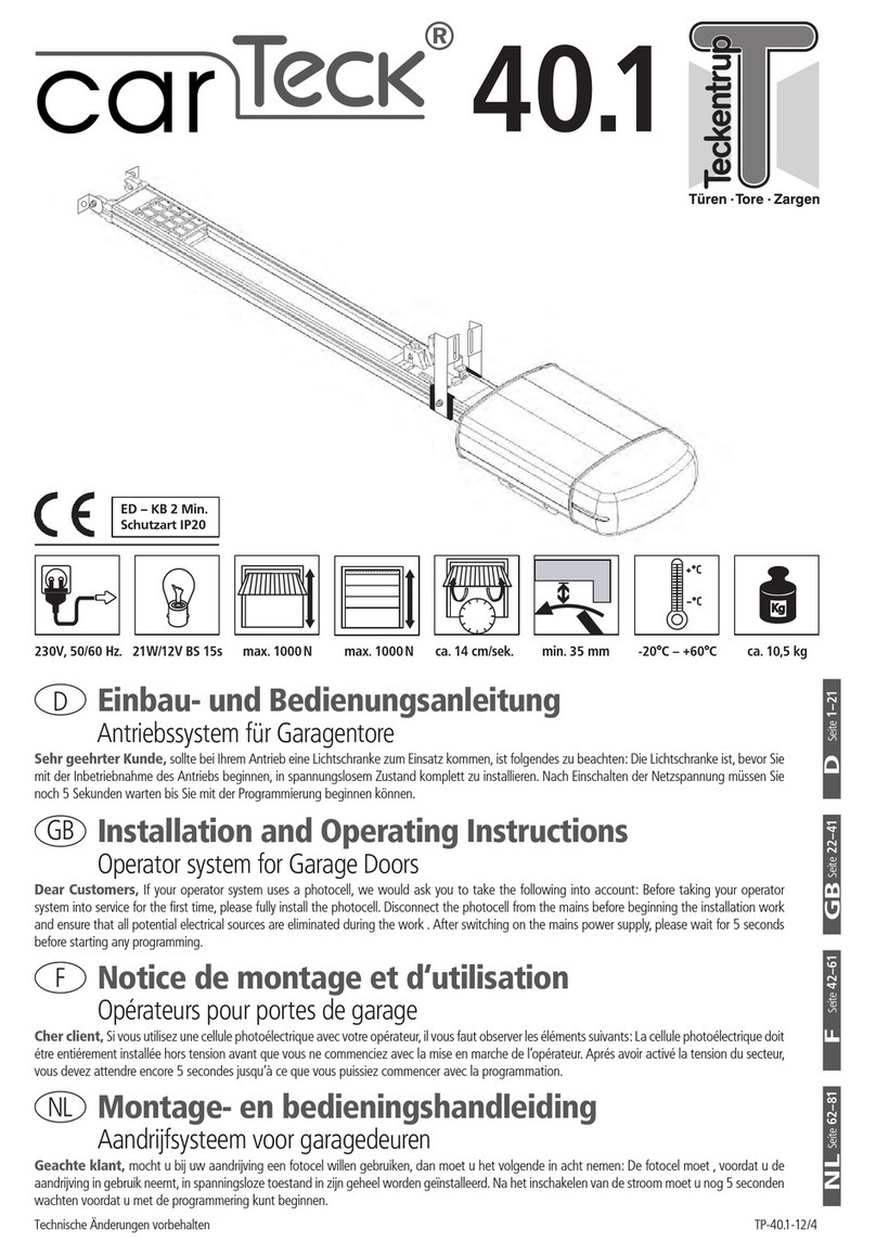Teckentrup carTeck 40.1 Installation and operating instructions