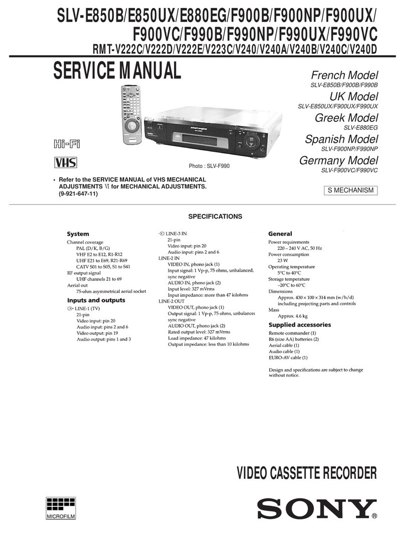 Sony SLV-E850B User manual