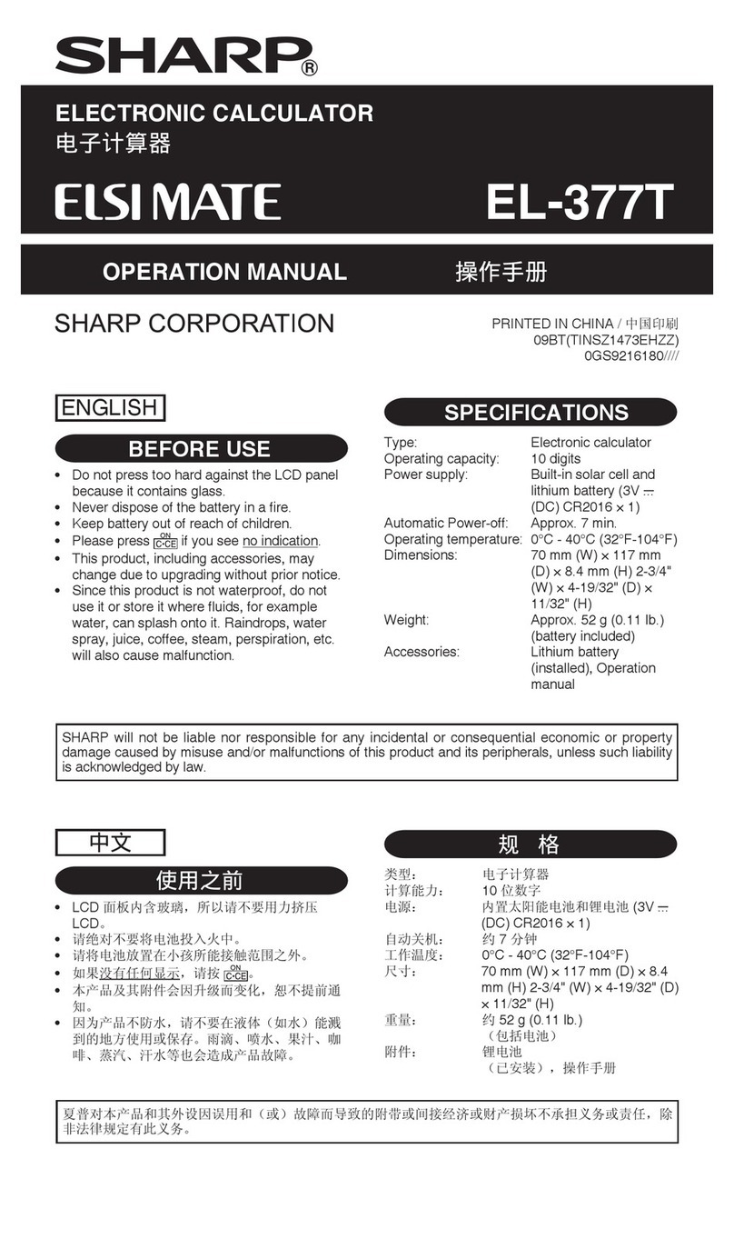 Sharp EL-377T Operation manual