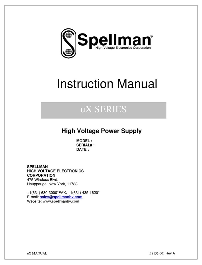 Spellman uX SERIES User manual