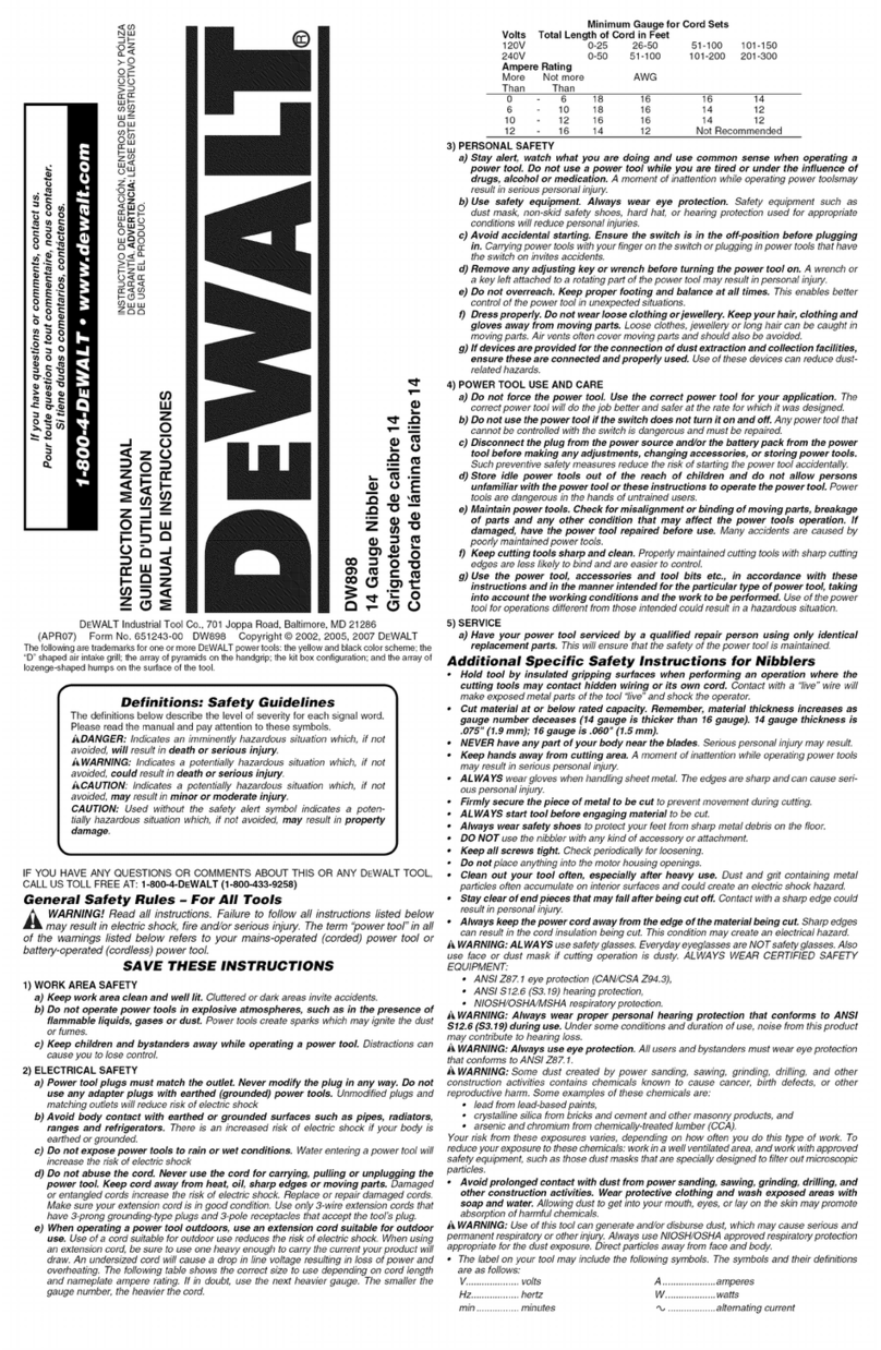 DeWalt DW898 User manual DeWalt DW898 User manual