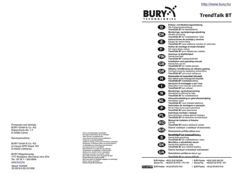 BURY TrendTalk BT User manual