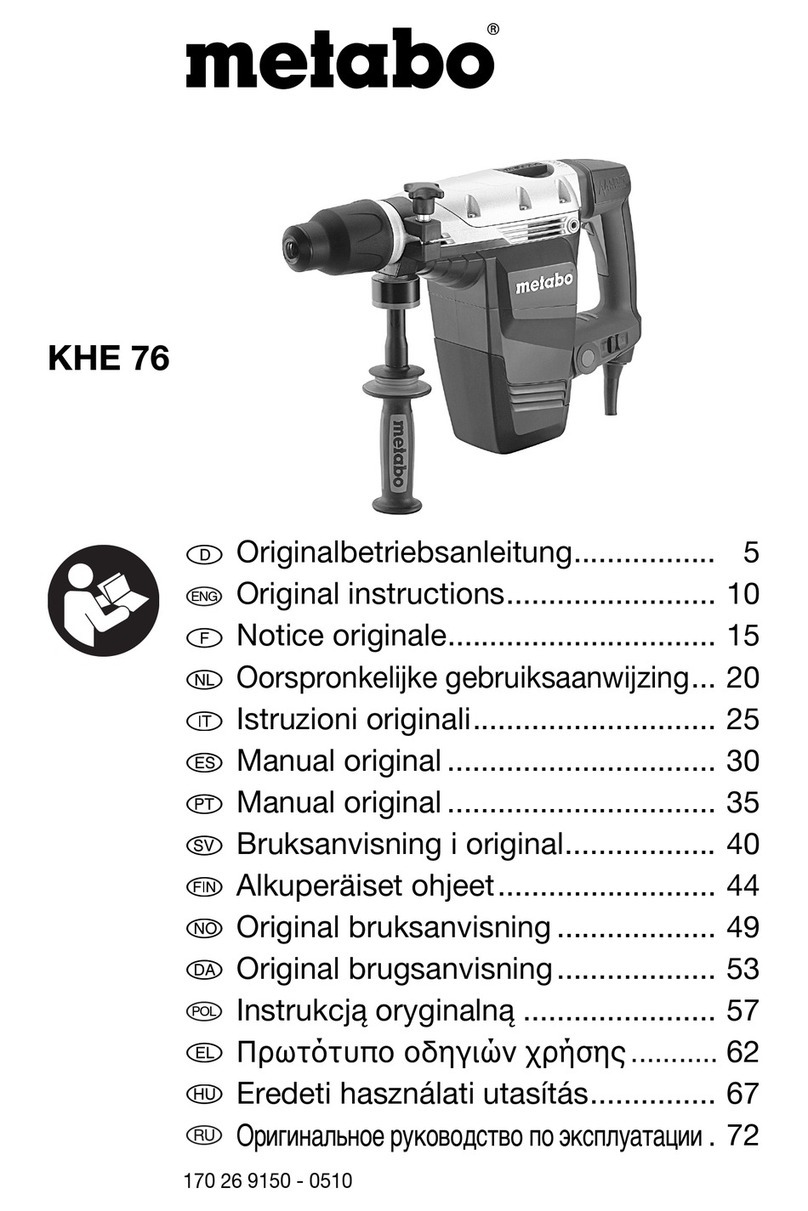 Metabo KHE 76 User manual