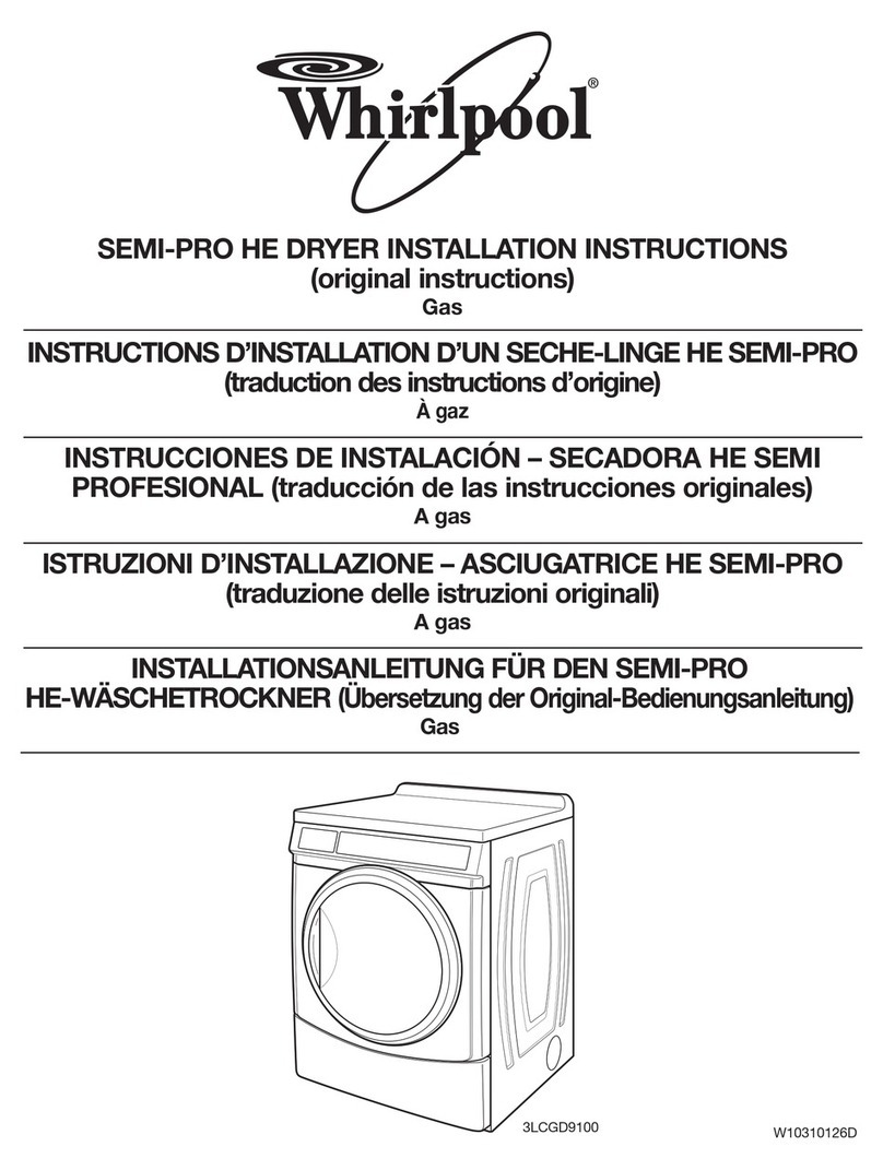 Whirlpool 3LCGD9100 User manual