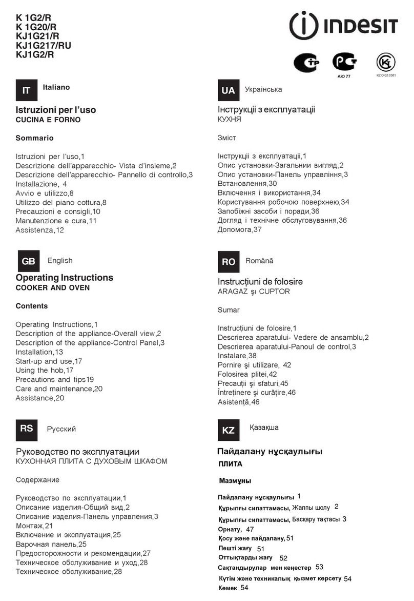 Indesit K1G2/R operating instructions