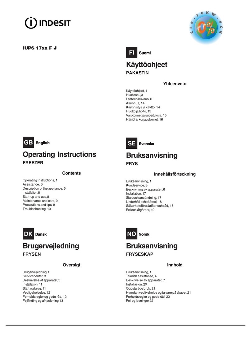 Indesit IUPS 17 series operating instructions